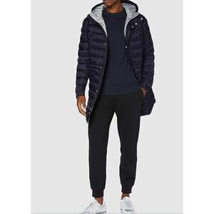 Armani Exchange Parka Men's Medium Navy Quilted‎ Duck Down Puffer Coat With Hood